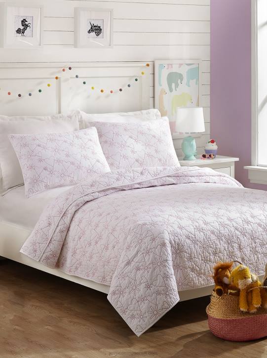 Flower Heart Kids Quilt Set in WhiteJessica Simpson 6JRJ1069