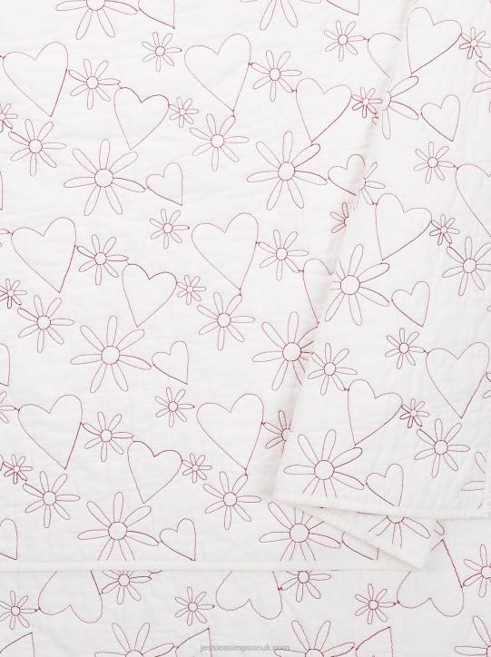 Flower Heart Kids Quilt Set in WhiteJessica Simpson 6JRJ1069