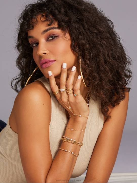 Demi Fine Hand Chain in Jeweled GoldJessica Simpson 6JRJ913