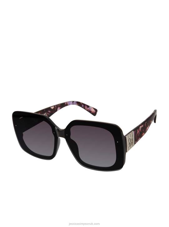 Flush Lens Square Sunglasses in BlackJessica Simpson 6JRJ1014