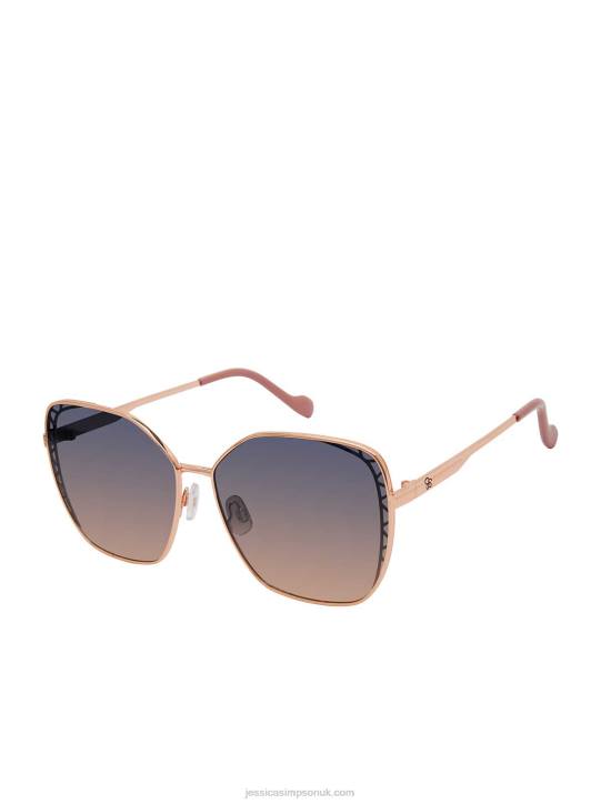Geometric Cat Eye Sunglasses in Rose GoldJessica Simpson 6JRJ974