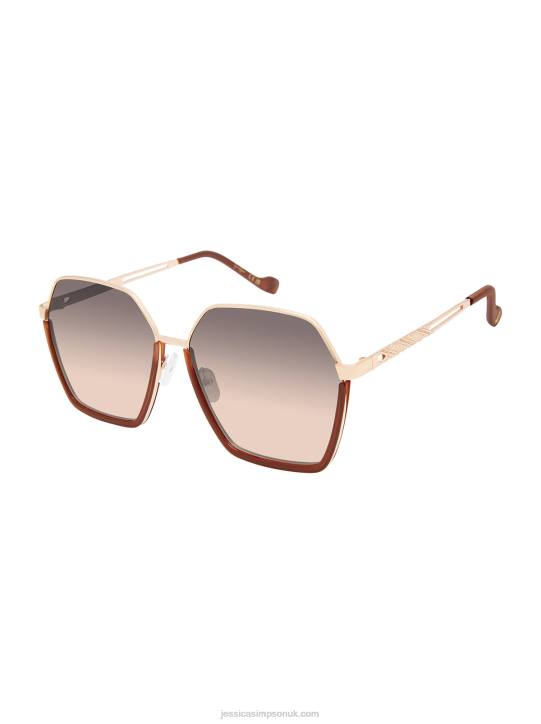 Geometric Metal Sunglasses in GoldJessica Simpson 6JRJ1025 Geometric Metal Sunglasses in GoldJessica Simpson 6JRJ1025