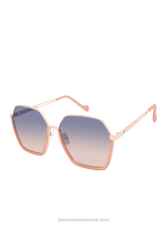 Geometric Metal Sunglasses in Rose GoldJessica Simpson 6JRJ1033