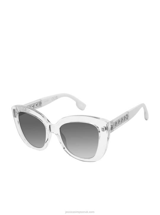 Glamorous Cat Eye Sunglasses in Crystal & ClearJessica Simpson 6JRJ977