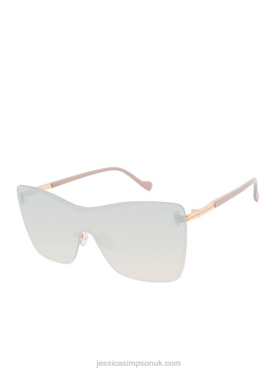 Glamorous Frameless Shield Sunglasses in Rose GoldJessica Simpson 6JRJ1030