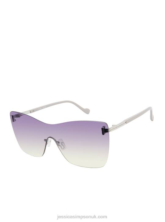 Glamorous Frameless Shield Sunglasses in Silver & GreyJessica Simpson 6JRJ1029