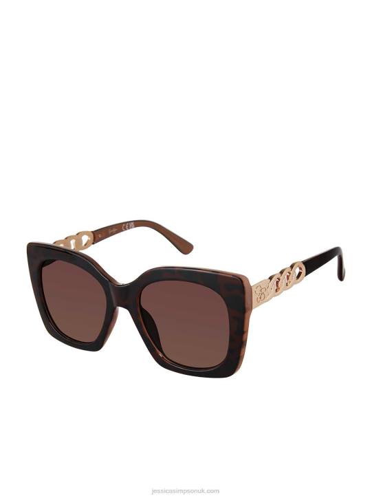 Glamorous Metal Cat Eye Sunglasses in Tortoise & NudeJessica Simpson 6JRJ942