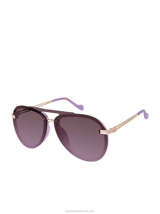Metal Aviator Sunglasses in Light PurpleJessica Simpson 6JRJ945