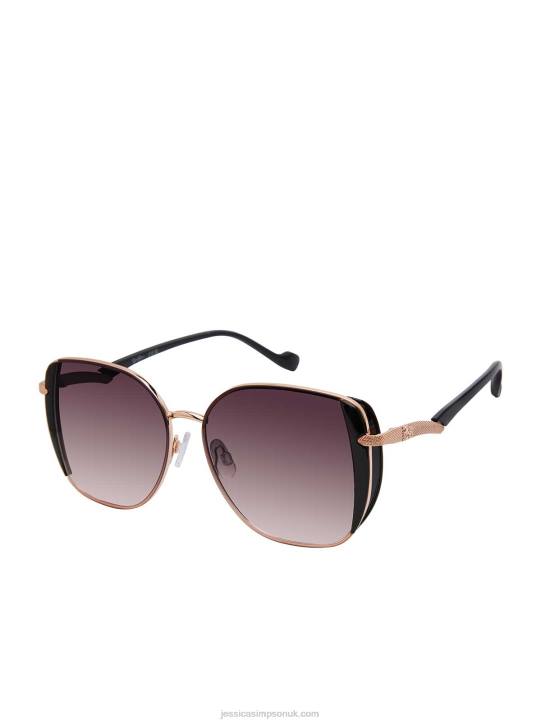 Metal Shield Butterfly Sunglasses in Rose GoldJessica Simpson 6JRJ969