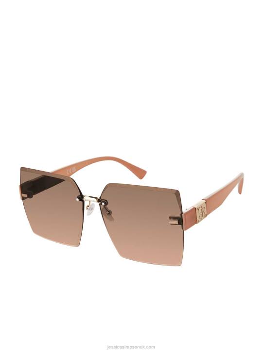Oversized Rimless Square Sunglasses in Rose GoldJessica Simpson 6JRJ953