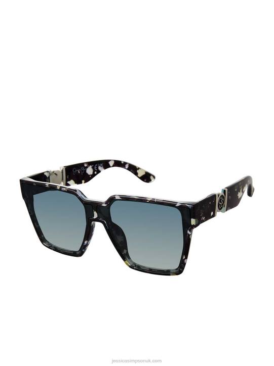 Oversized Square Cat Eye Sunglasses in CamouflageJessica Simpson 6JRJ1005