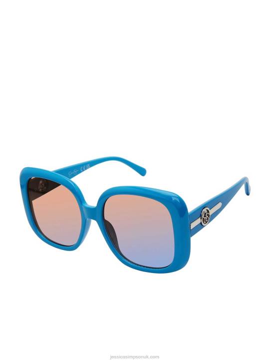 Retro Rectangular Sunglasses in BlueJessica Simpson 6JRJ950