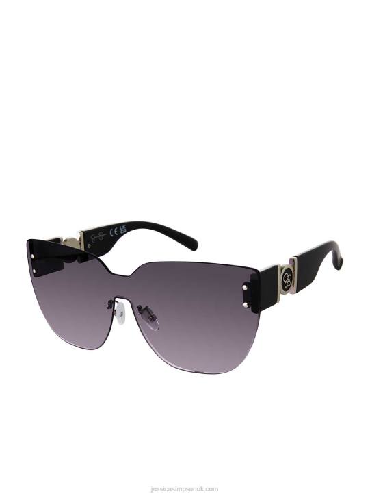 Rimless Cat Eye Shield Sunglasses in BlackJessica Simpson 6JRJ938