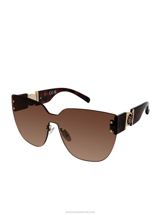 Rimless Cat Eye Shield Sunglasses in TortoiseJessica Simpson 6JRJ975