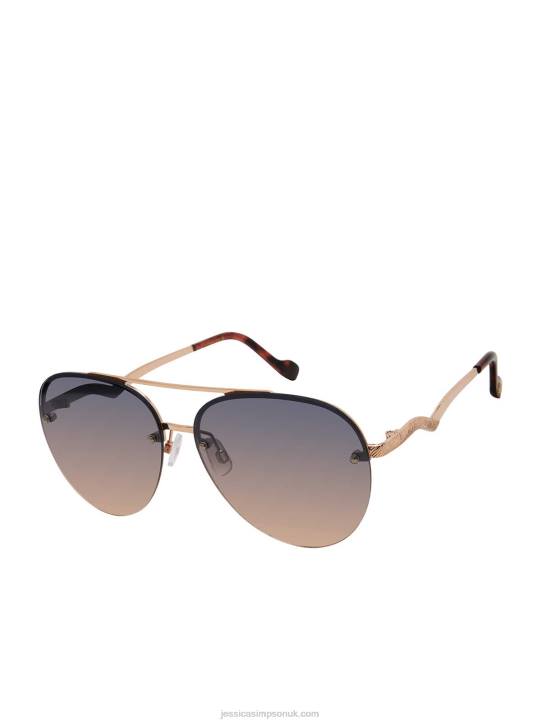 Rimless Metal Aviator Sunglasses in GoldJessica Simpson 6JRJ963