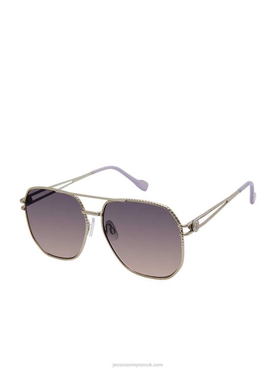 Roped Metal Geometric Aviator Sunglasses in SilverJessica Simpson 6JRJ967