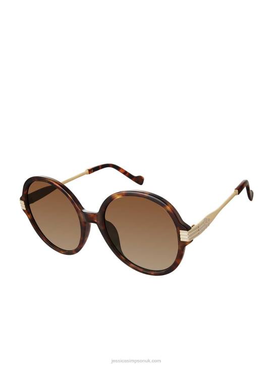 Round Metal Temple Sunglasses in TortoiseJessica Simpson 6JRJ1006