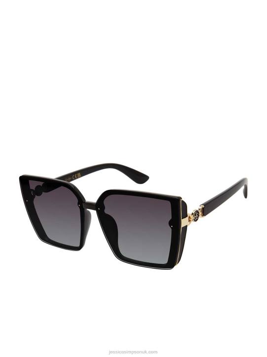 Square Side Shield Cat Eye Sunglasses in BlackJessica Simpson 6JRJ1009