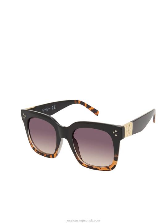 Stand-Out Cat-Eye Sunglasses in Black & TortoiseJessica Simpson 6JRJ1037