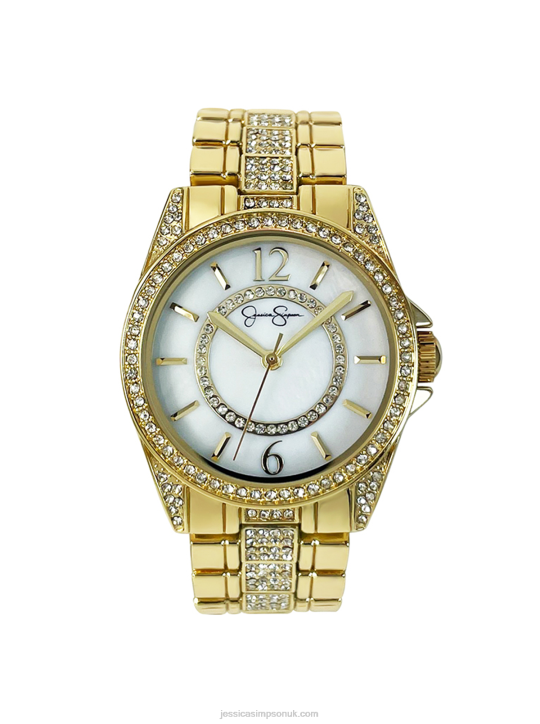 Gold Tone Crystal Bracelet WatchJessica Simpson 6JRJ921
