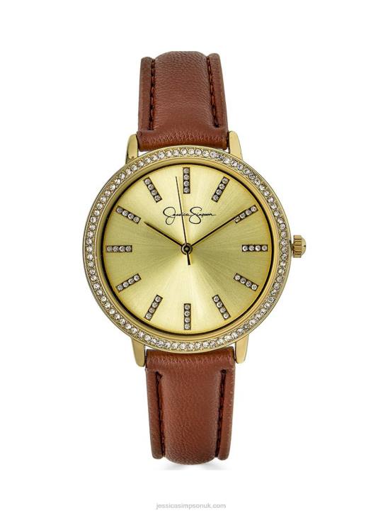 Gold Tone Crystal Strap WatchJessica Simpson 6JRJ932
