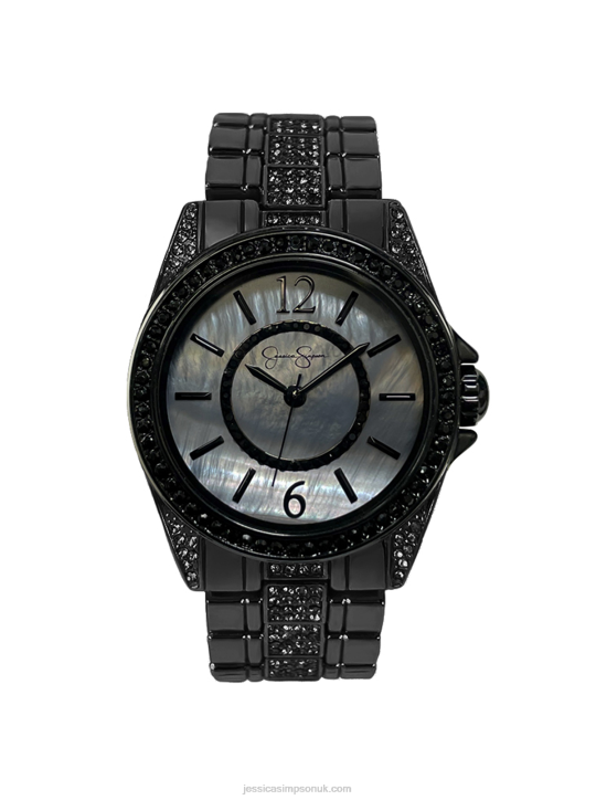 Gunmetal Black Crystal Bracelet WatchJessica Simpson 6JRJ914