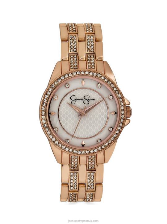 Rose Gold Tone Mother Of Pearl Dial Bracelet WatchJessica Simpson 6JRJ930