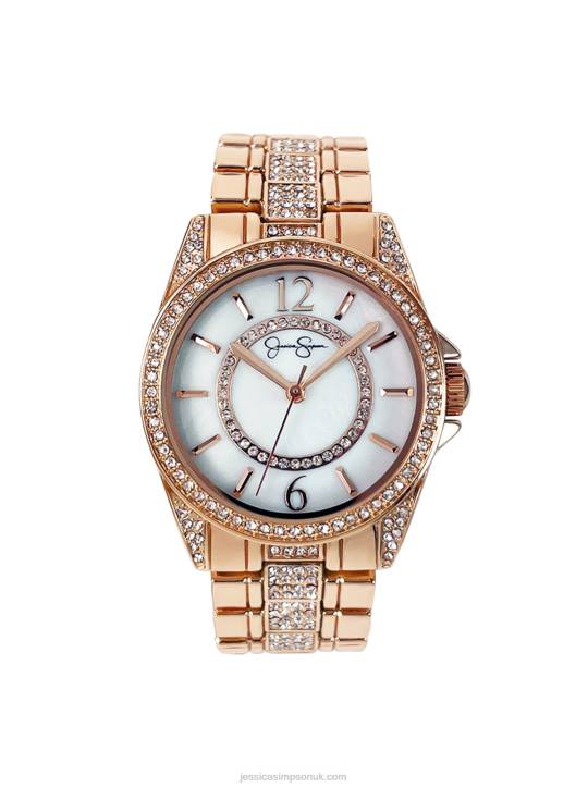 Rose Tone Crystal Bracelet WatchJessica Simpson 6JRJ918
