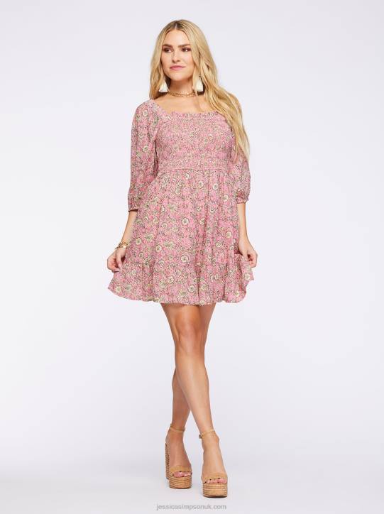 Aldan Dress in Wild Rose Botanical DotsJessica Simpson 6JRJ520