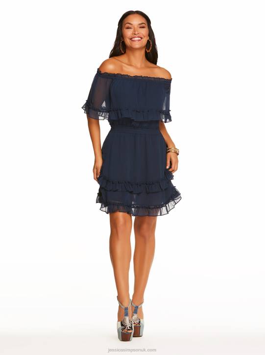 Amaya Ruffle Dress in Black IrisJessica Simpson 6JRJ556