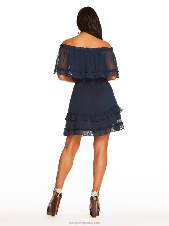 Amaya Ruffle Dress in Black IrisJessica Simpson 6JRJ556