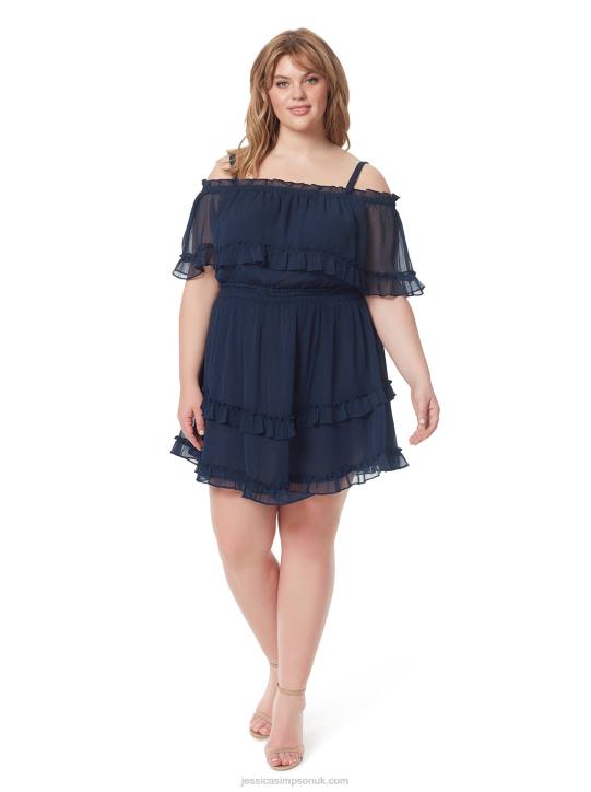 Amaya Ruffle Dress in Black IrisJessica Simpson 6JRJ556
