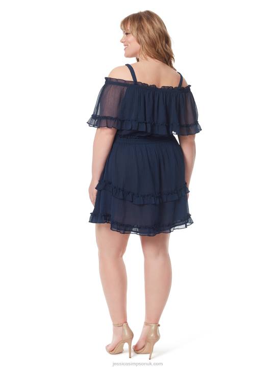 Amaya Ruffle Dress in Black IrisJessica Simpson 6JRJ556