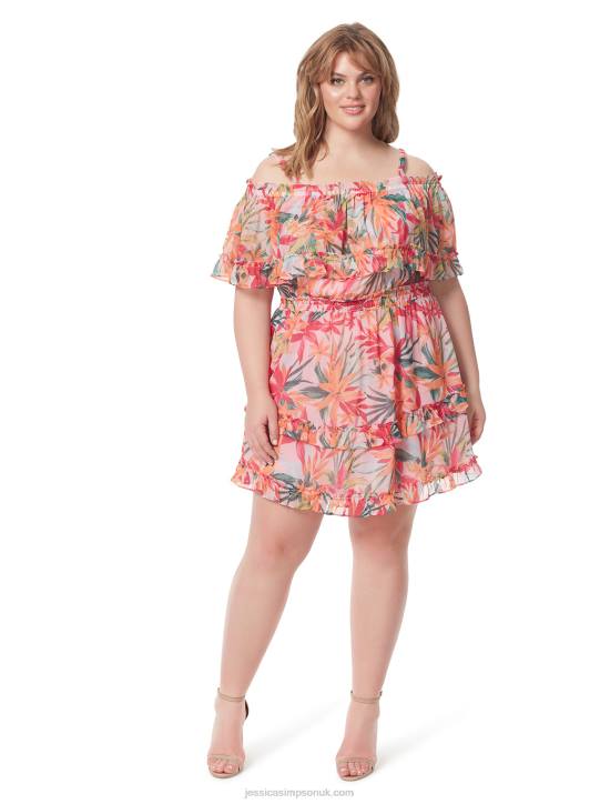 Amaya Ruffle Dress in Floral CanopyJessica Simpson 6JRJ554