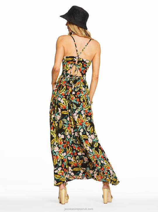 Clia Cami Dress in Island Wildflower BlackJessica Simpson 6JRJ549