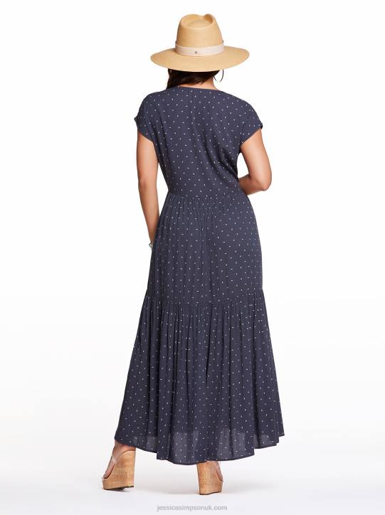 Esther Maxi Dress in Charcoal DotJessica Simpson 6JRJ566
