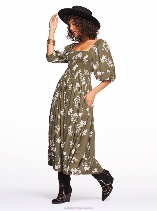 Simona Dress in Floral FawnJessica Simpson 6JRJ540