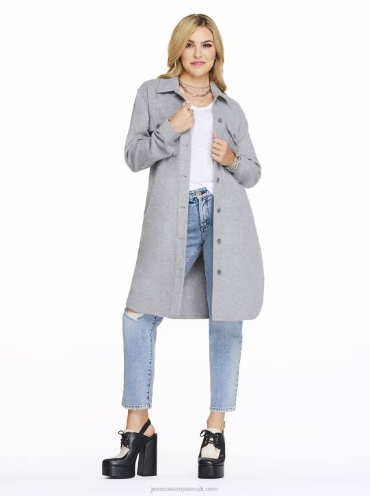 Romi Shacket in Grey MelangeJessica Simpson 6JRJ573