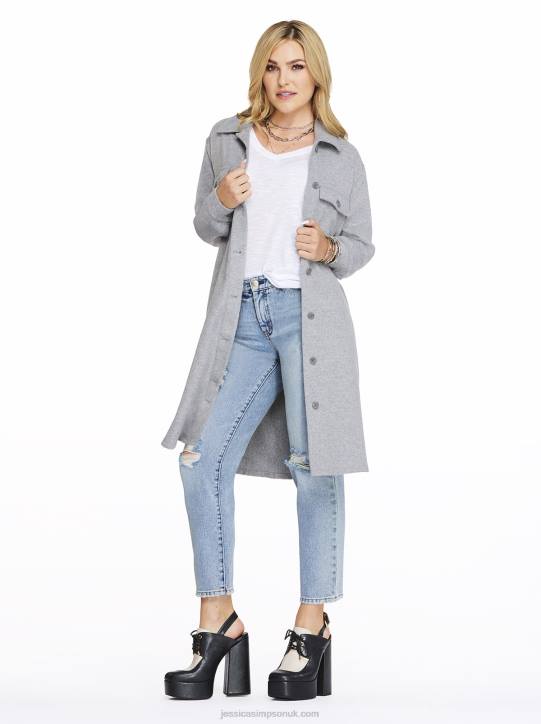Romi Shacket in Grey MelangeJessica Simpson 6JRJ573
