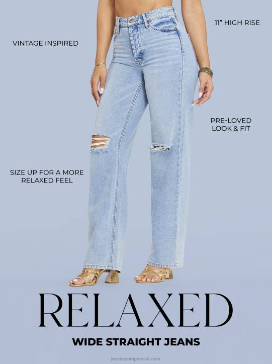 Relaxed Wide Straight Jeans in SoulmateJessica Simpson 6JRJ489