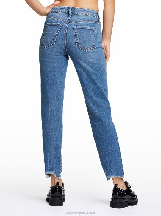 Spotlight High Rise Straight Jeans in Blue StreakJessica Simpson 6JRJ417