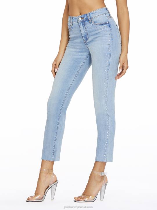 Spotlight High Rise Straight Jeans in Into the BluesJessica Simpson 6JRJ467