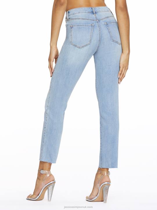 Spotlight High Rise Straight Jeans in Into the BluesJessica Simpson 6JRJ467