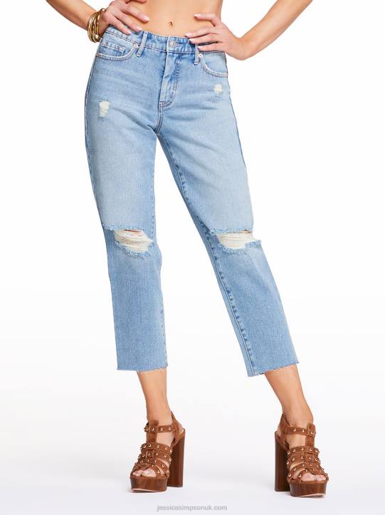 Spotlight High Rise Straight Jeans in Last LightJessica Simpson 6JRJ469