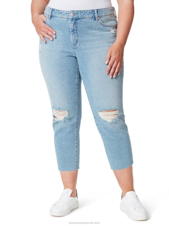 Spotlight High Rise Straight Jeans in Last LightJessica Simpson 6JRJ469
