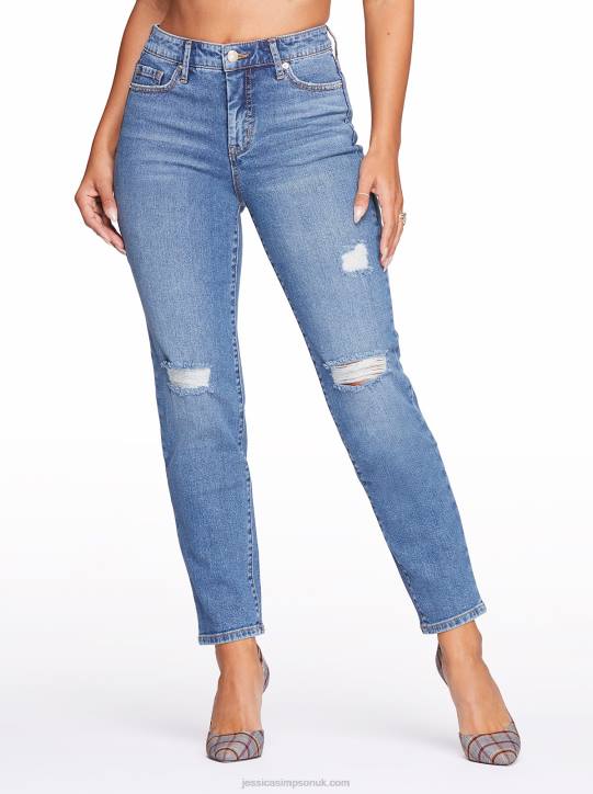 Spotlight High Rise Straight Jeans in On The RunJessica Simpson 6JRJ446