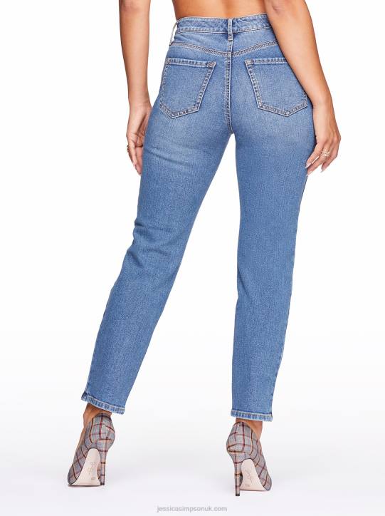 Spotlight High Rise Straight Jeans in On The RunJessica Simpson 6JRJ446
