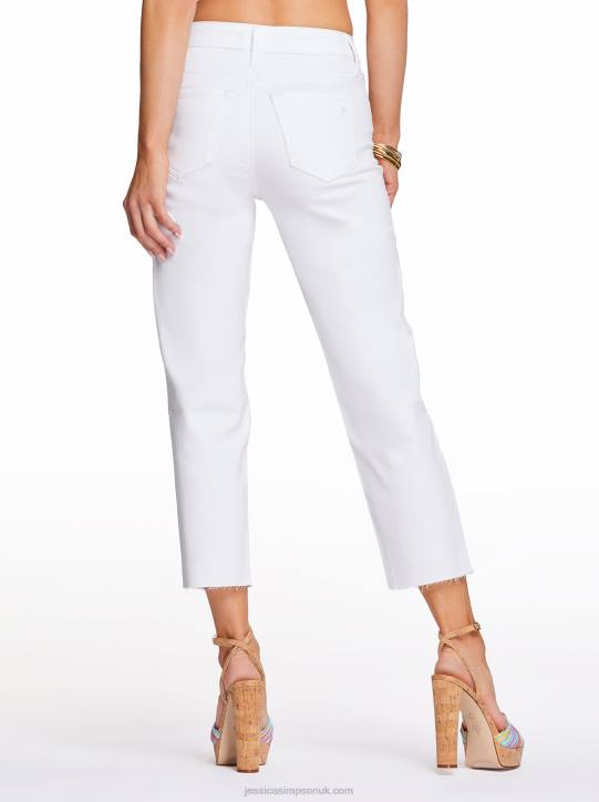 Spotlight High Rise Straight Jeans in WhiteJessica Simpson 6JRJ470