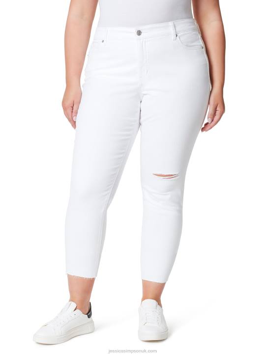 Spotlight High Rise Straight Jeans in WhiteJessica Simpson 6JRJ470