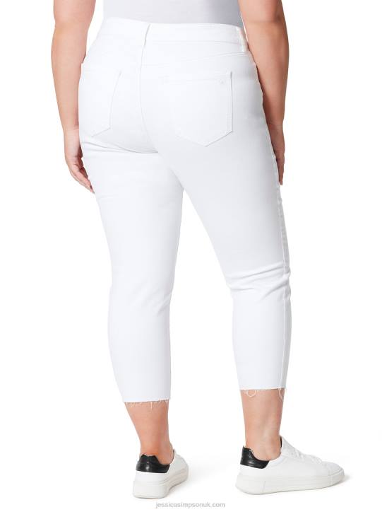 Spotlight High Rise Straight Jeans in WhiteJessica Simpson 6JRJ470